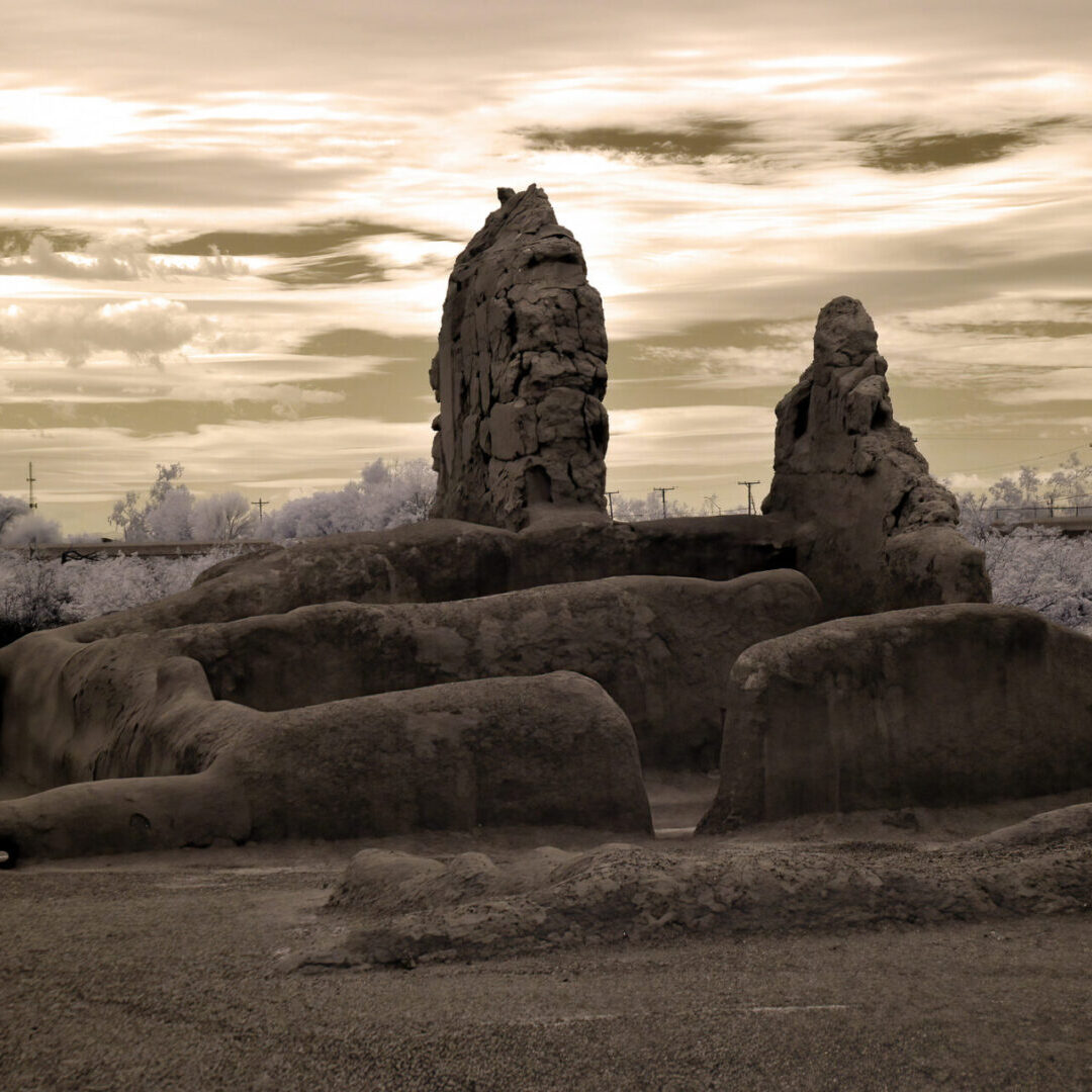 Desert landscape with rock formations