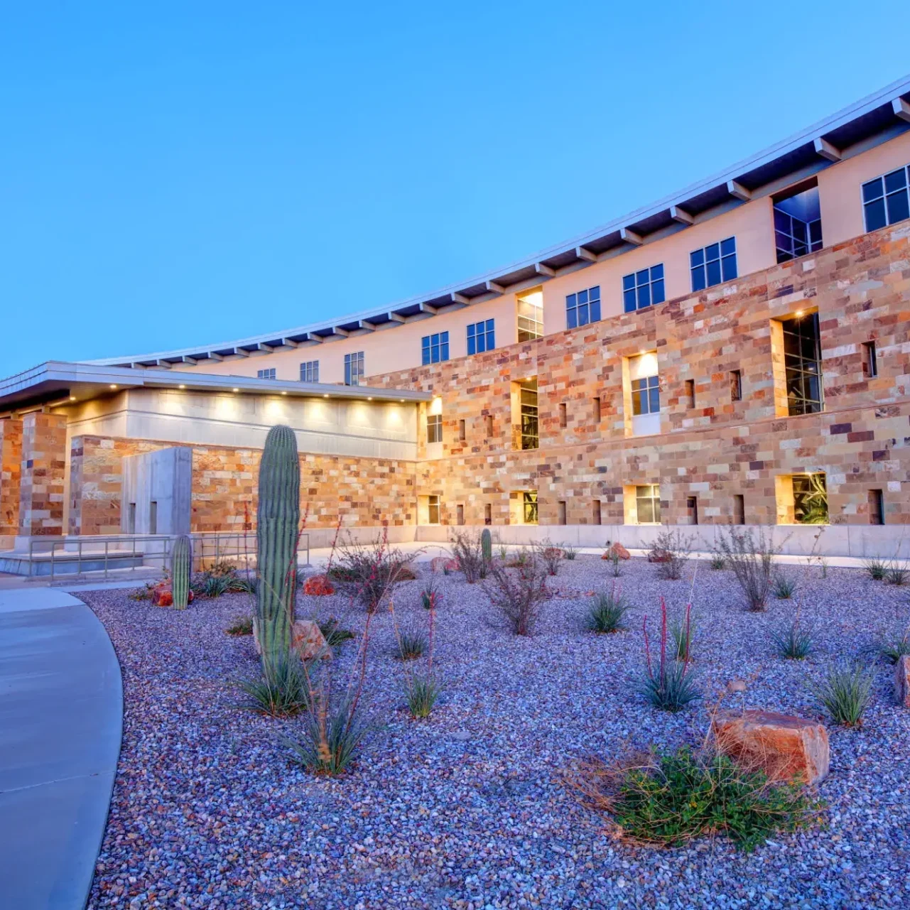 Contemporary architecture in desert setting